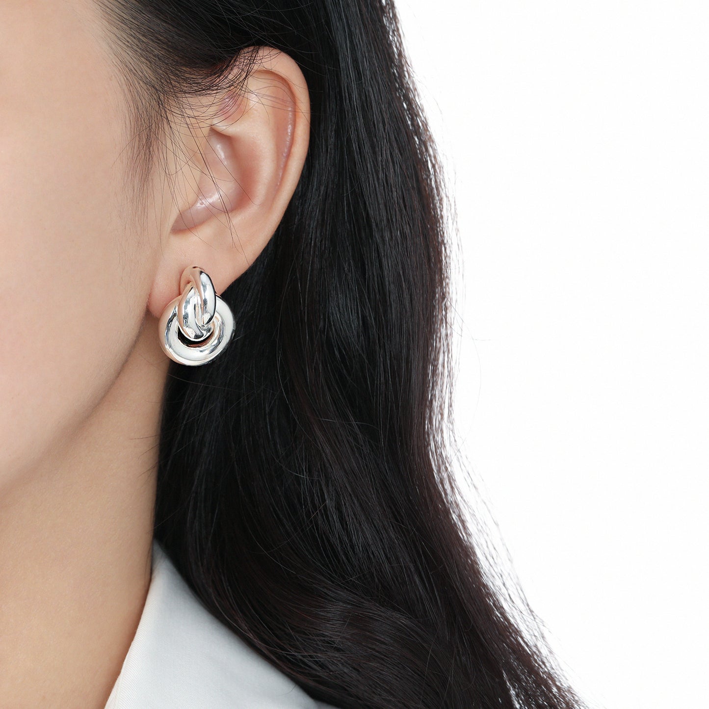 Elegant Circles Cross Earrings