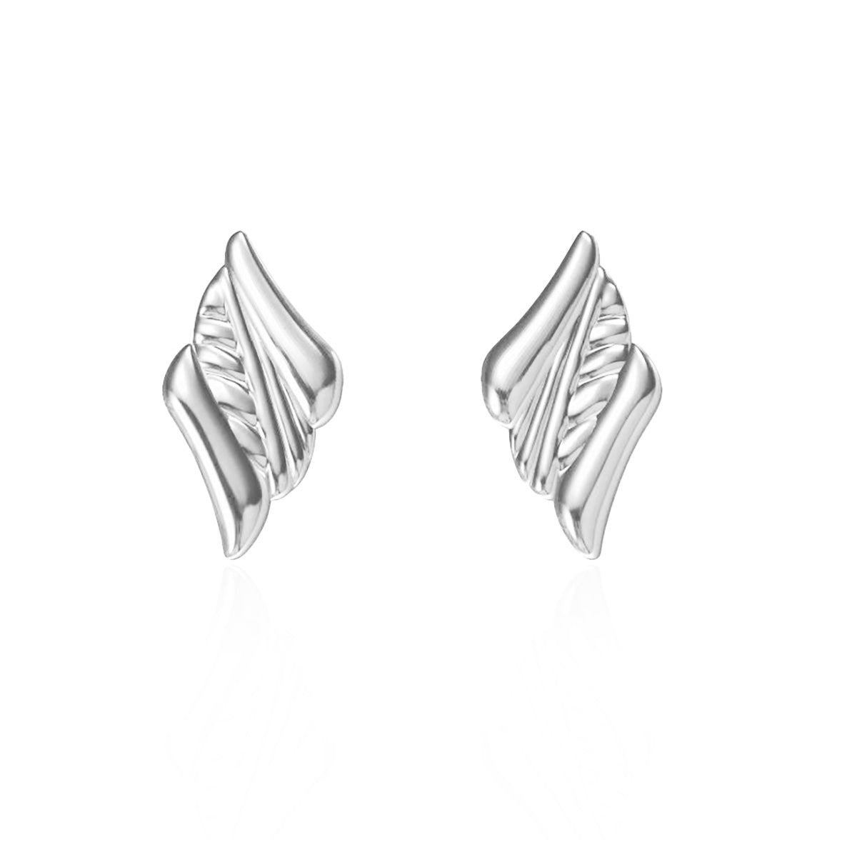 Fine Jewelry For Women Daily Wear Modern 999 Pure Silver Friend's Casual Huge Irregular Pattern Wings Electroforming Hollow Chunky Earrings