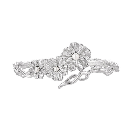 Shell Pearls Flowers Bangle