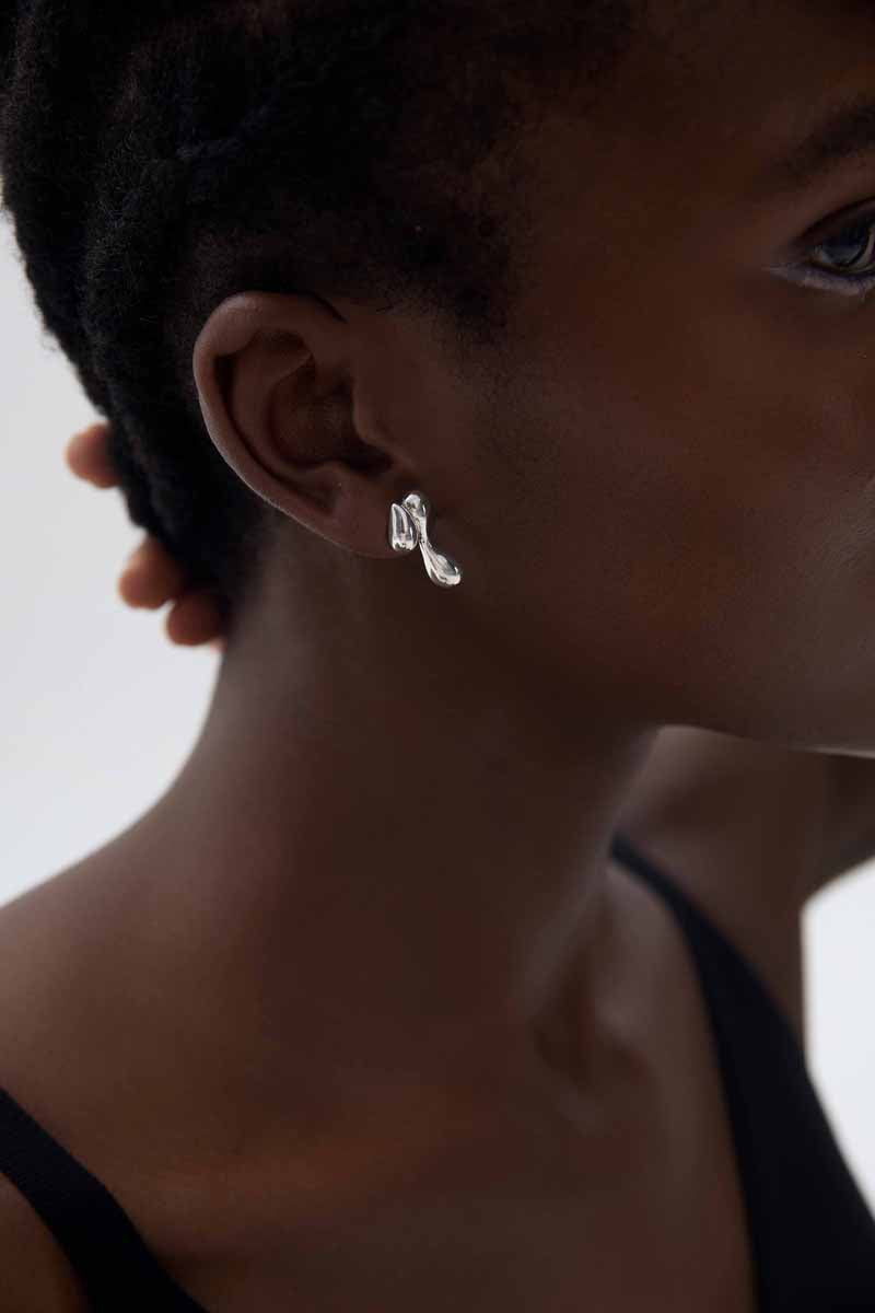 Holiday Electroforming Hollow Irregular Chunky Drop Waters Hypoallergenic S999 Sterling Silver Statement Earrings(Pre-Sale)