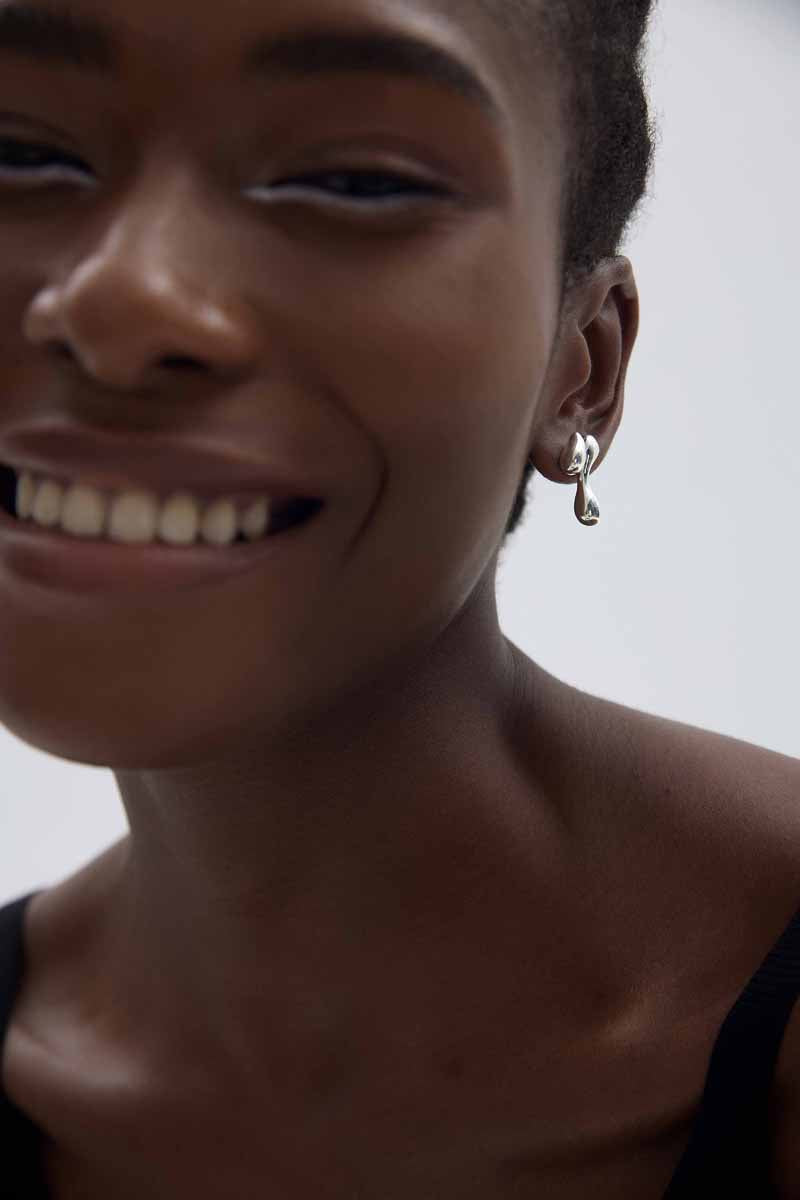 Holiday Electroforming Hollow Irregular Chunky Drop Waters Hypoallergenic S999 Sterling Silver Statement Earrings(Pre-Sale)