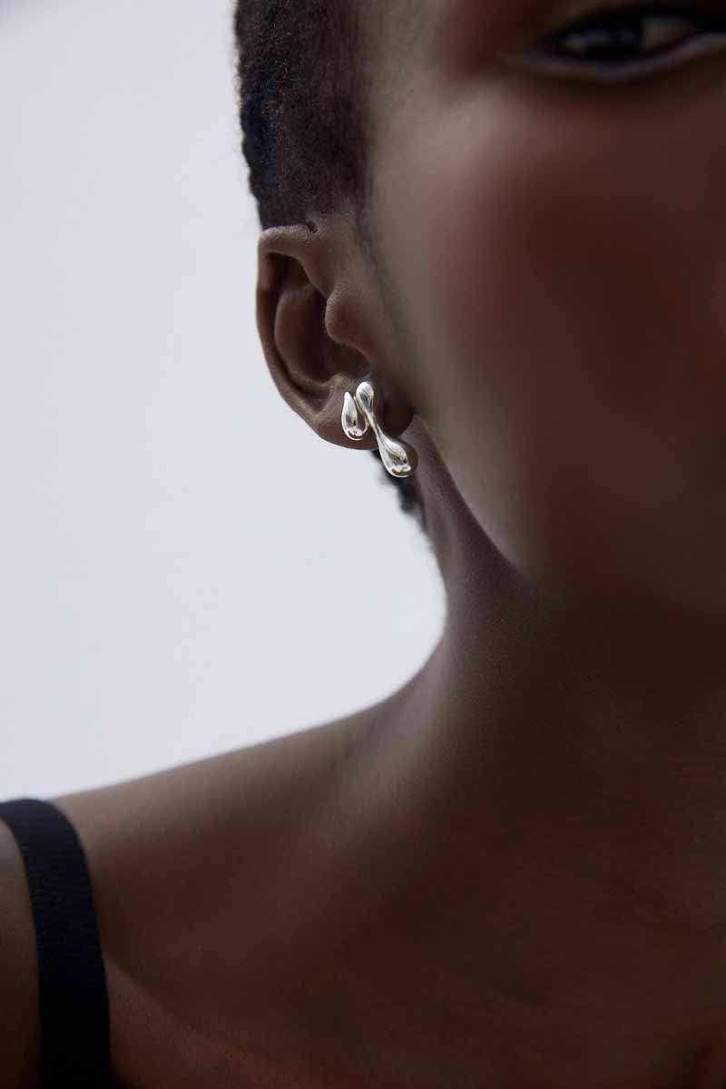 Holiday Electroforming Hollow Irregular Chunky Drop Waters Hypoallergenic S999 Sterling Silver Statement Earrings(Pre-Sale)