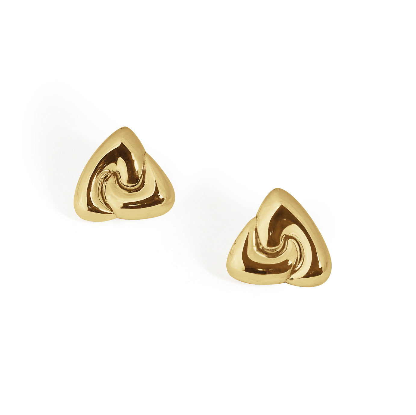 Fine Jewelry Women Electroforming Women Modern Geometry Rotating Triangle S999 Sterling Silver  Chunky Stud Earrings