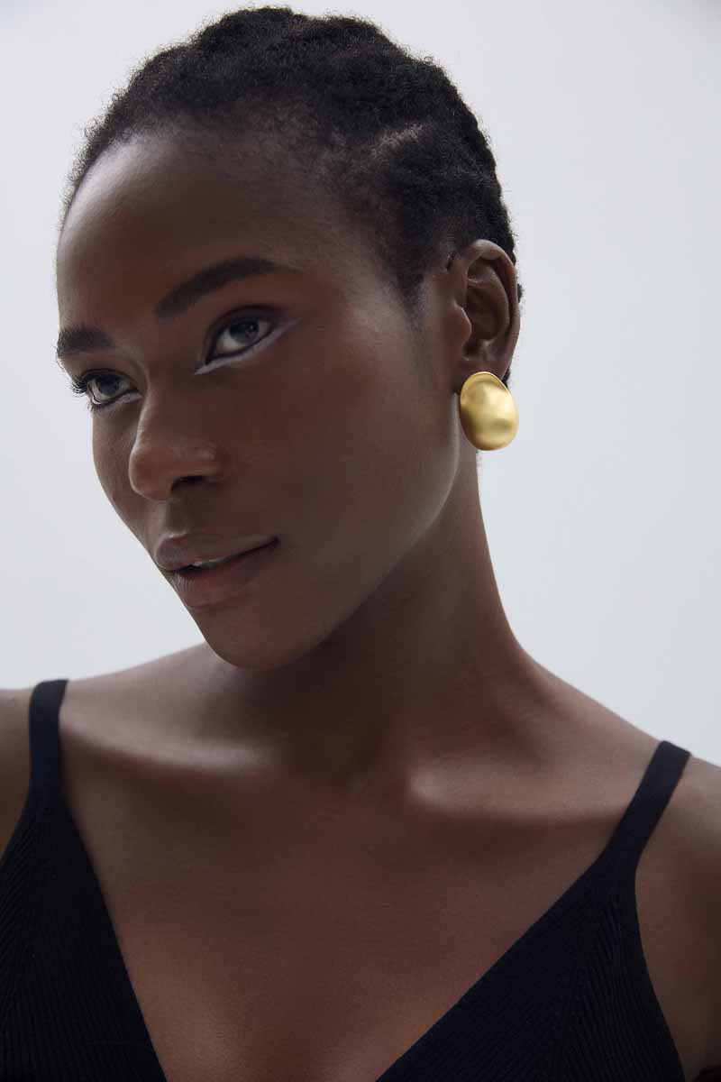 Chunky Jewelry Electroforming Women Geometry Irregular Oval S999 Sterling Silver Hypoallergenic Stud Extra Large Earrings