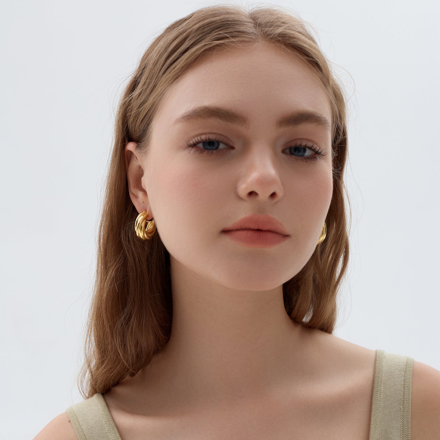 Exaggerated Hollow Chunky Electroforming Elegant Twsited 999 Sterling Silver Statement Jewelry Mini Round Hoop Earrings