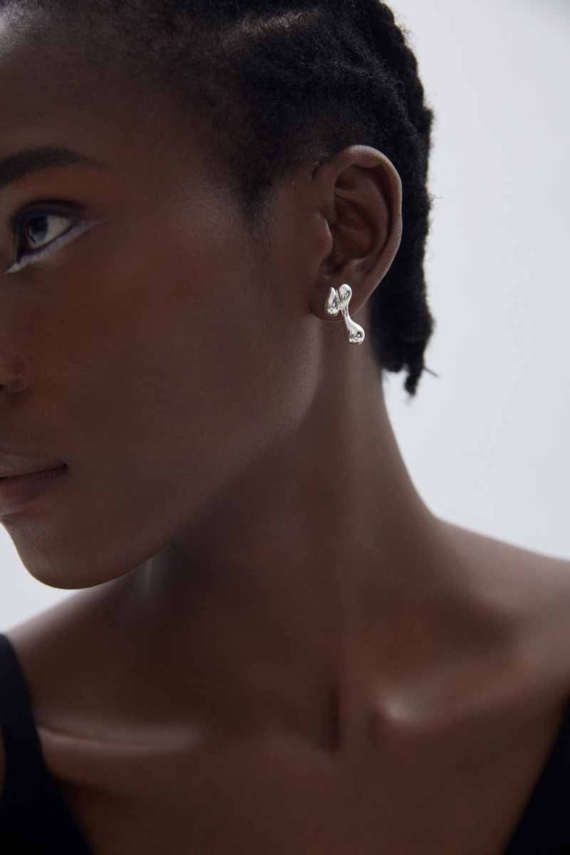 Holiday Electroforming Hollow Irregular Chunky Drop Waters Hypoallergenic S999 Sterling Silver Statement Earrings(Pre-Sale)