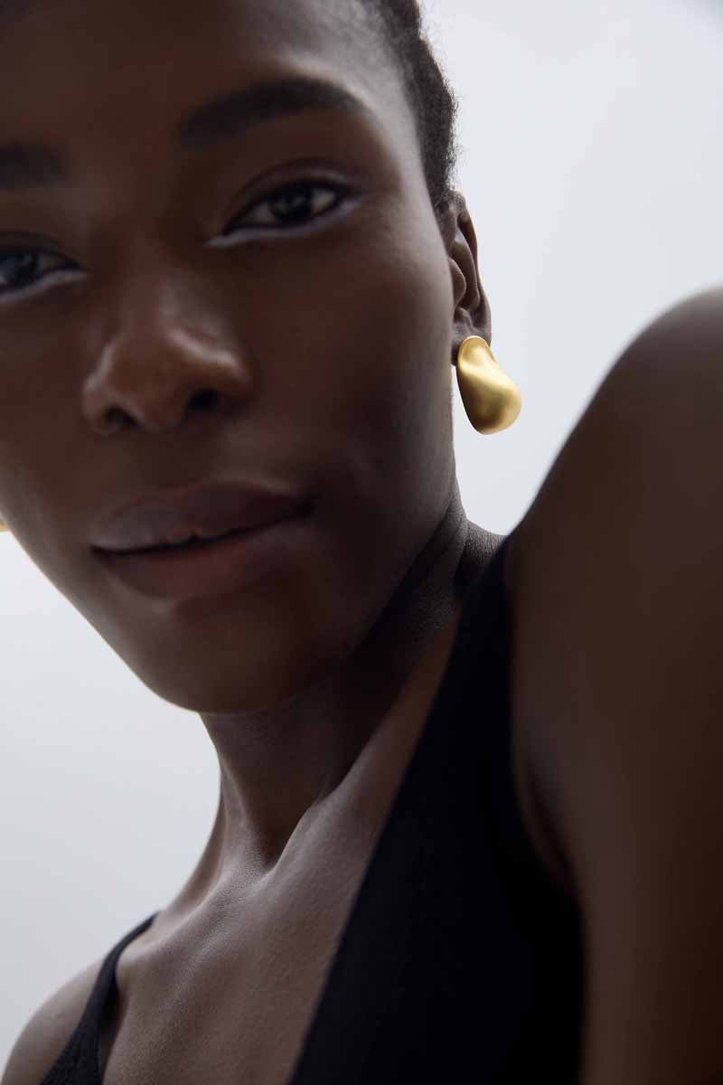 Chunky Jewelry Electroforming Women Geometry Irregular Oval S999 Sterling Silver Hypoallergenic Stud Extra Large Earrings