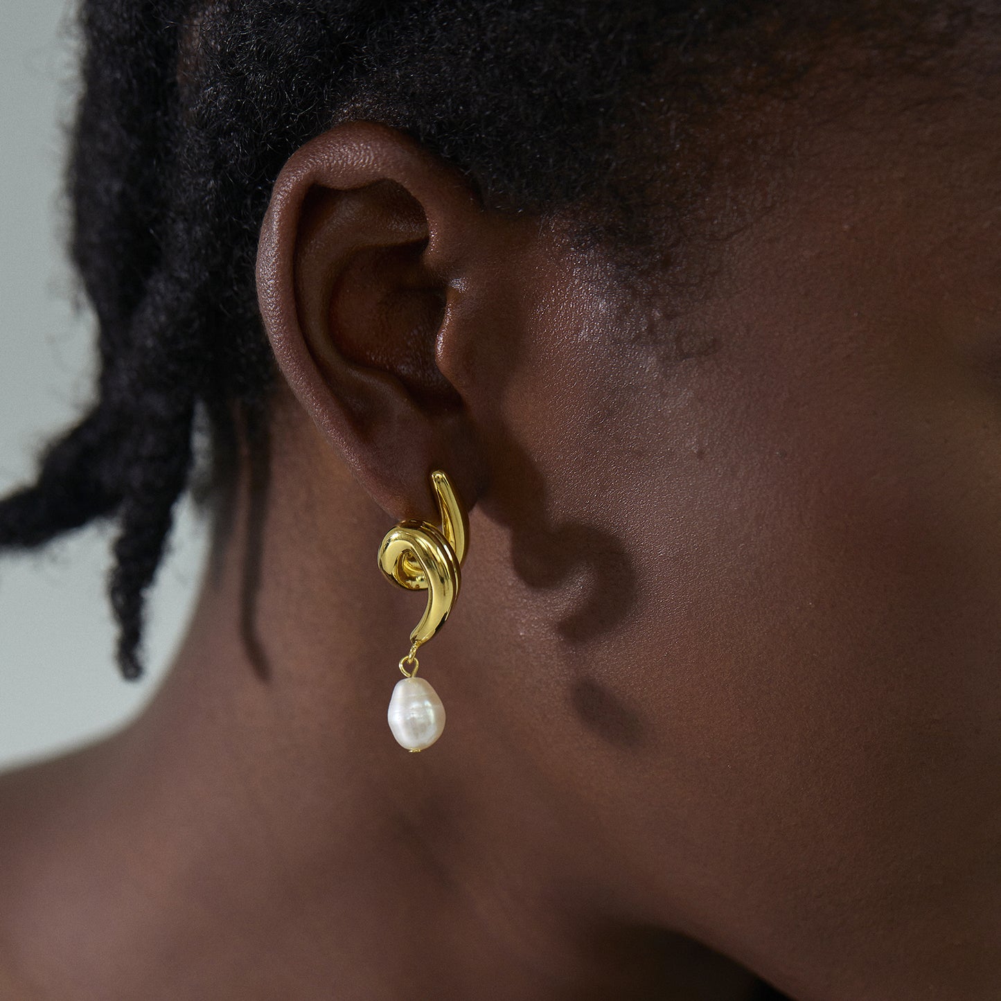 Large Irregular Natural Pearl Knot Lightweight 999 Sterling Silver Stud Fine Jewelry Earrings for Women(Pre-Sale) Electroforming